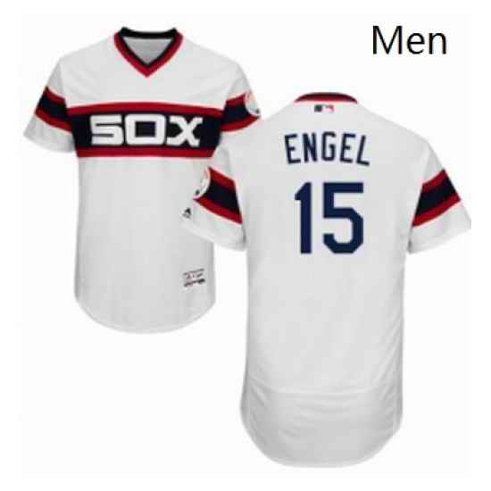 Mens Majestic Chicago White Sox 15 Adam Engel White Alternate Flex Base Authentic Collection MLB Jersey